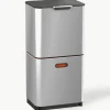 Abfalleimer Totem mit separater Recycling-Einheit, 2 x 30 L
