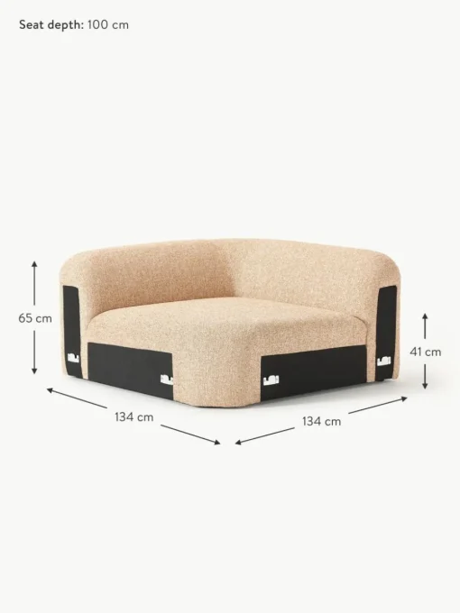 Abgerundetes Eckmodul Wolke aus Bouclé