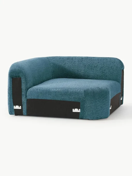 Abgerundetes Eckmodul Wolke aus Teddy-Bouclé
