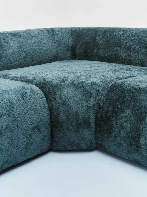 Abgerundetes Eckmodul Wolke aus Teddy-Bouclé