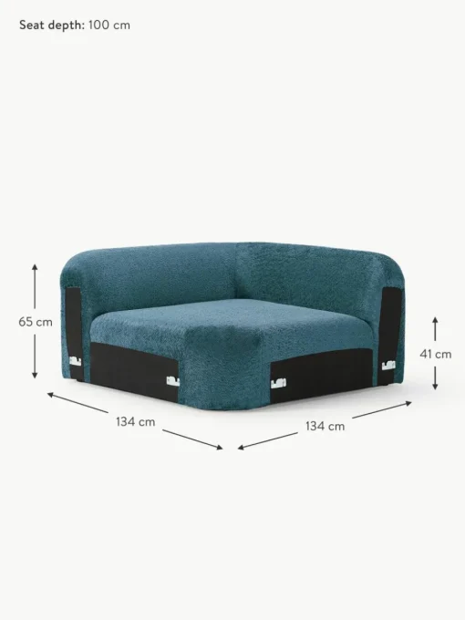 Abgerundetes Eckmodul Wolke aus Teddy-Bouclé