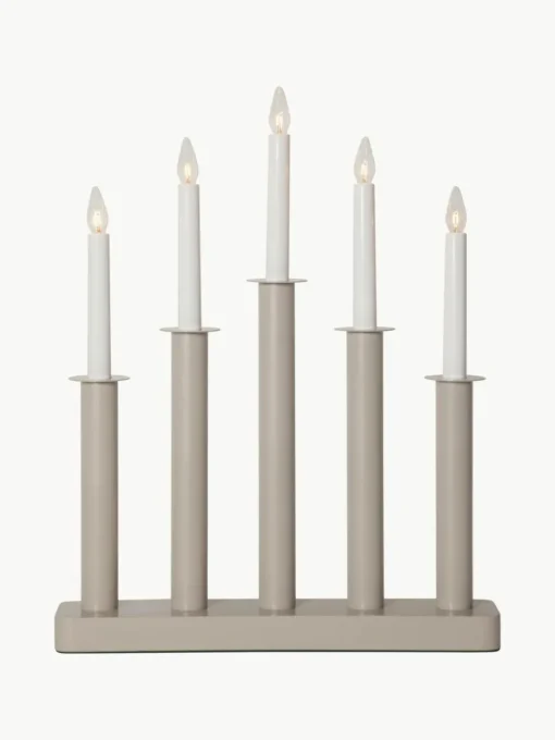 Adventsleuchter Plate aus Kiefern- und Birkenholz