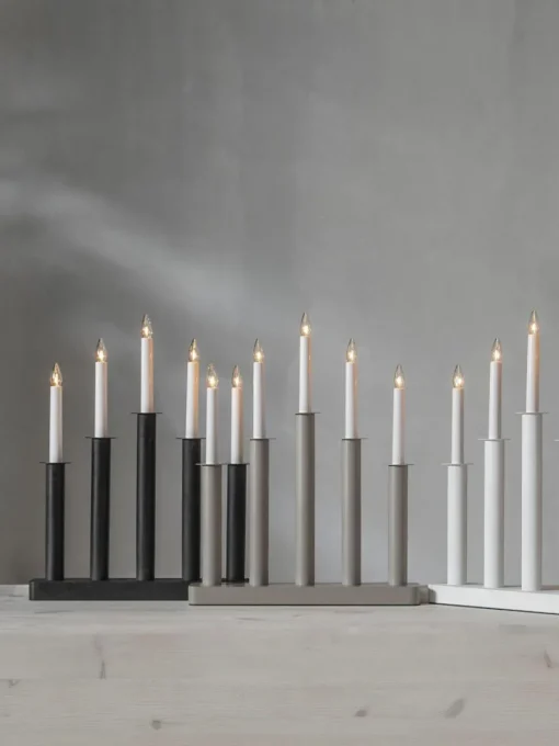Adventsleuchter Plate aus Kiefern- und Birkenholz
