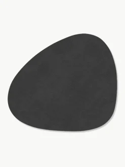 Asymmetrische Leder-Untersetzer Curve, 4 Stück