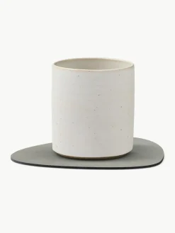 Asymmetrische Leder-Untersetzer Curve, 4 Stück