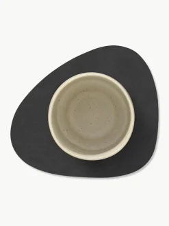 Asymmetrische Leder-Untersetzer Curve, 4 Stück