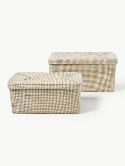 Aufbewahrungsboxen Aleya aus Seegras mit Deckel, 2er-Set