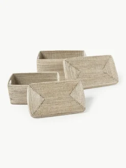 Aufbewahrungsboxen Aleya aus Seegras mit Deckel, 2er-Set