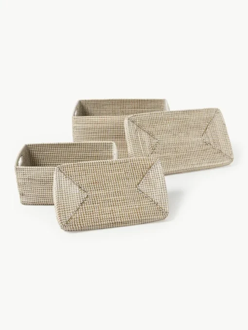 Aufbewahrungsboxen Aleya aus Seegras mit Deckel, 2er-Set