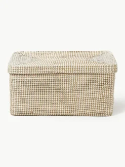 Aufbewahrungsboxen Aleya aus Seegras mit Deckel, 2er-Set