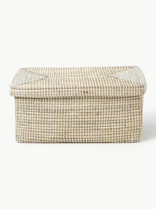 Aufbewahrungsboxen Aleya aus Seegras mit Deckel, 2er-Set