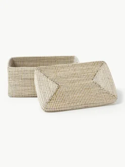 Aufbewahrungsboxen Aleya aus Seegras mit Deckel, 2er-Set