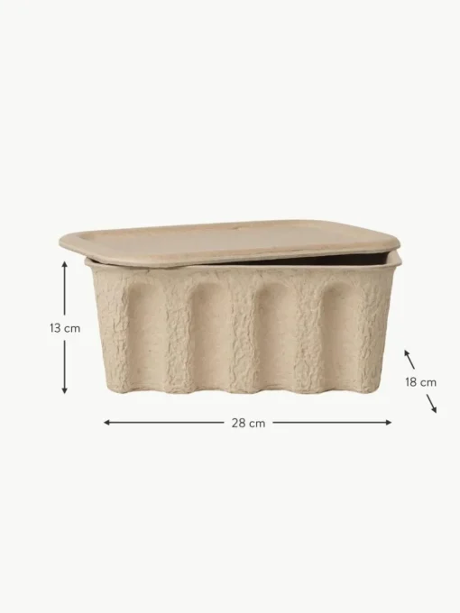 Aufbewahrungsboxen Pulp aus Papierzellstoff, T 18 cm, 2 Stück