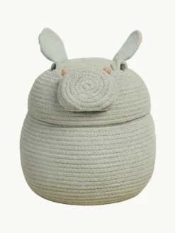 Aufbewahrungskorb Henry the Hippo mit Deckel, handgefertigt