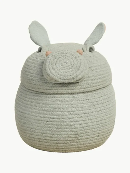 Aufbewahrungskorb Henry the Hippo mit Deckel, handgefertigt