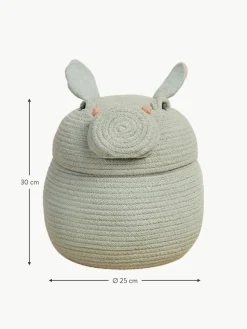 Aufbewahrungskorb Henry the Hippo mit Deckel, handgefertigt
