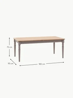 Ausziehbarer Holz-Esstisch Eton, handgefertigt, 180 - 230 x 95 cm