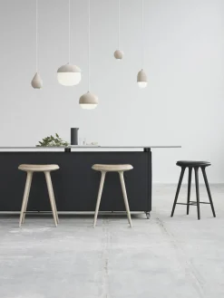 Barhocker High Stool aus Buchenholz und Leder