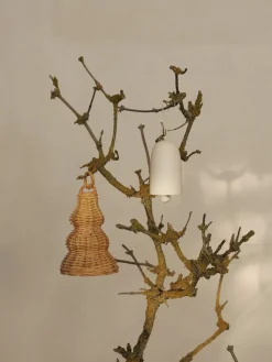 Baumanhänger Bell aus Rattan, 2 Stück