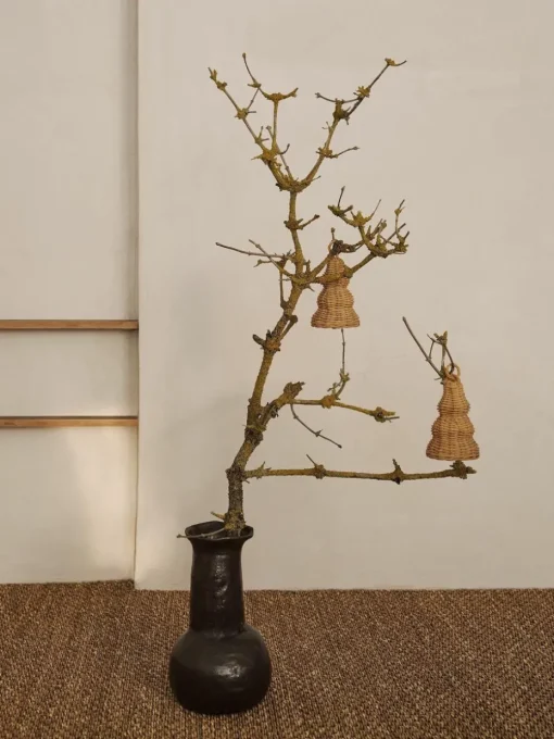 Baumanhänger Bell aus Rattan, 2 Stück