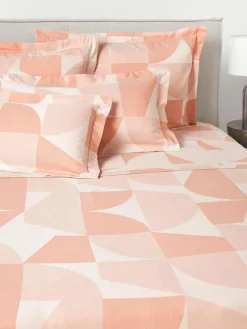 Baumwoll-Betttuch Elinor mit geometrischem Muster