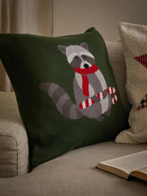 Baumwoll-Kissenhülle Buddy mit winterlichem Motiv