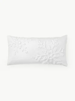 Baumwollperkal-Kopfkissenbezug Vidal mit getuftetem Schneeflocken-Motiv