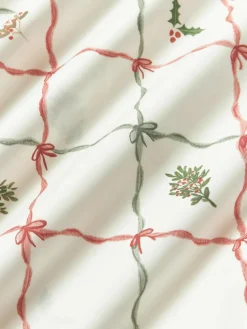 Baumwollperkal-Wendebettdeckenbezug Twigs mit winterlichen Prints