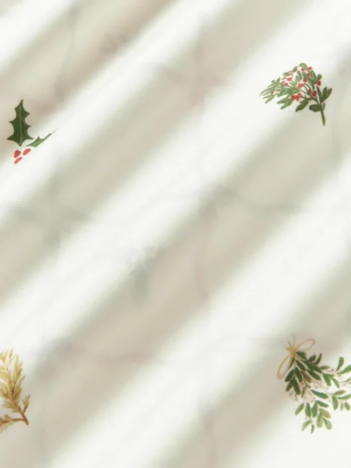 Baumwollperkal-Wendebettdeckenbezug Twigs mit winterlichen Prints