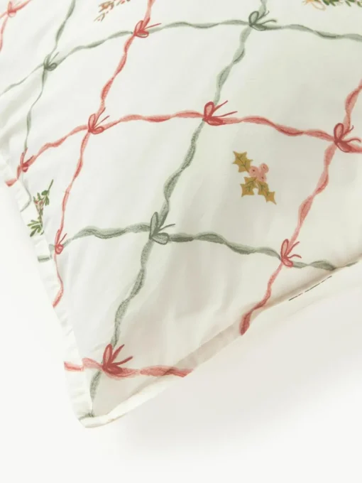 Baumwollperkal-Wendebettdeckenbezug Twigs mit winterlichen Prints