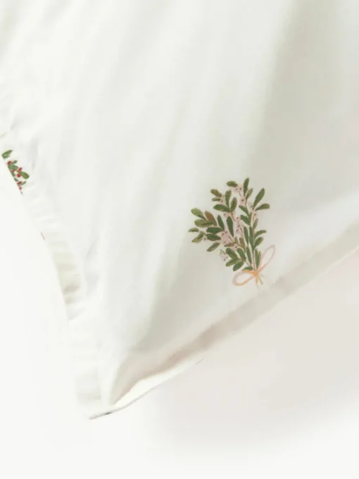 Baumwollperkal-Wendebettdeckenbezug Twigs mit winterlichen Prints