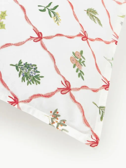 Baumwollperkal-Wendekopfkissenbezug Twigs mit winterlichen Prints