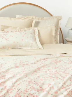 Baumwollsatin-Bettdeckenbezug Sakura mit Blumen-Print