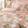 Baumwollsatin-Bettdeckenbezug Flori mit Blumen-Print