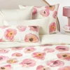 Baumwollsatin-Bettdeckenbezug Fiorella mit Blumen-Print