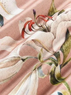 Baumwollsatin-Bettdeckenbezug Flori mit Blumen-Print