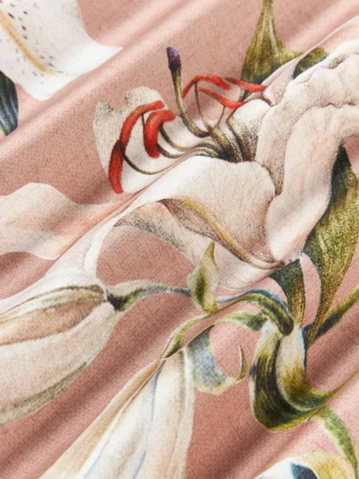 Baumwollsatin-Bettdeckenbezug Flori mit Blumen-Print