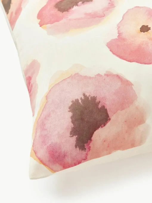 Baumwollsatin-Bettdeckenbezug Fiorella mit Blumen-Print