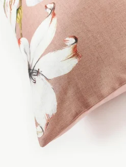 Baumwollsatin-Bettdeckenbezug Flori mit Blumen-Print