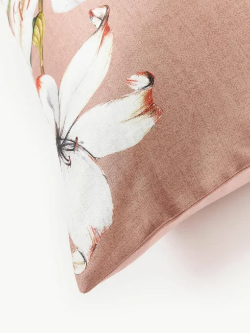 Baumwollsatin-Bettdeckenbezug Flori mit Blumen-Print