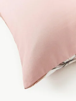 Baumwollsatin-Bettdeckenbezug Flori mit Blumen-Print