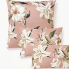 Baumwollsatin-Kopfkissenbezug Flori mit Blumen-Print