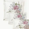 Baumwollsatin-Kopfkissenbezug Margot mit Blumen-Print
