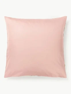Baumwollsatin-Kopfkissenbezug Flori mit Blumen-Print