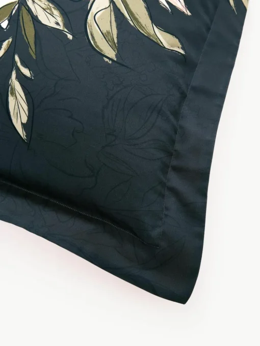 Baumwollsatin-Kopfkissenbezug Margot mit Blumen-Print