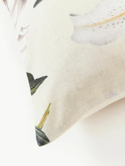 Baumwollsatin-Kopfkissenbezug Flori mit Blumen-Print