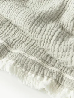 Baumwoll-Tagesdecke Kailani mit Fransen