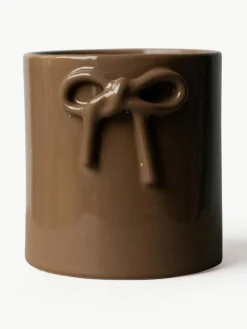 Übertopf Bow aus Keramik, H 14 cm