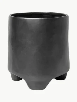 Übertopf Esca aus Steinzeug, H 18 cm