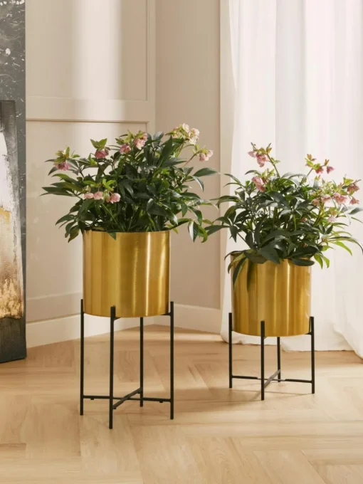 Übertöpfe Mina aus Metall, 2er-Set